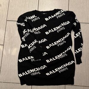 Balenciaga Black and White Logo Sweater